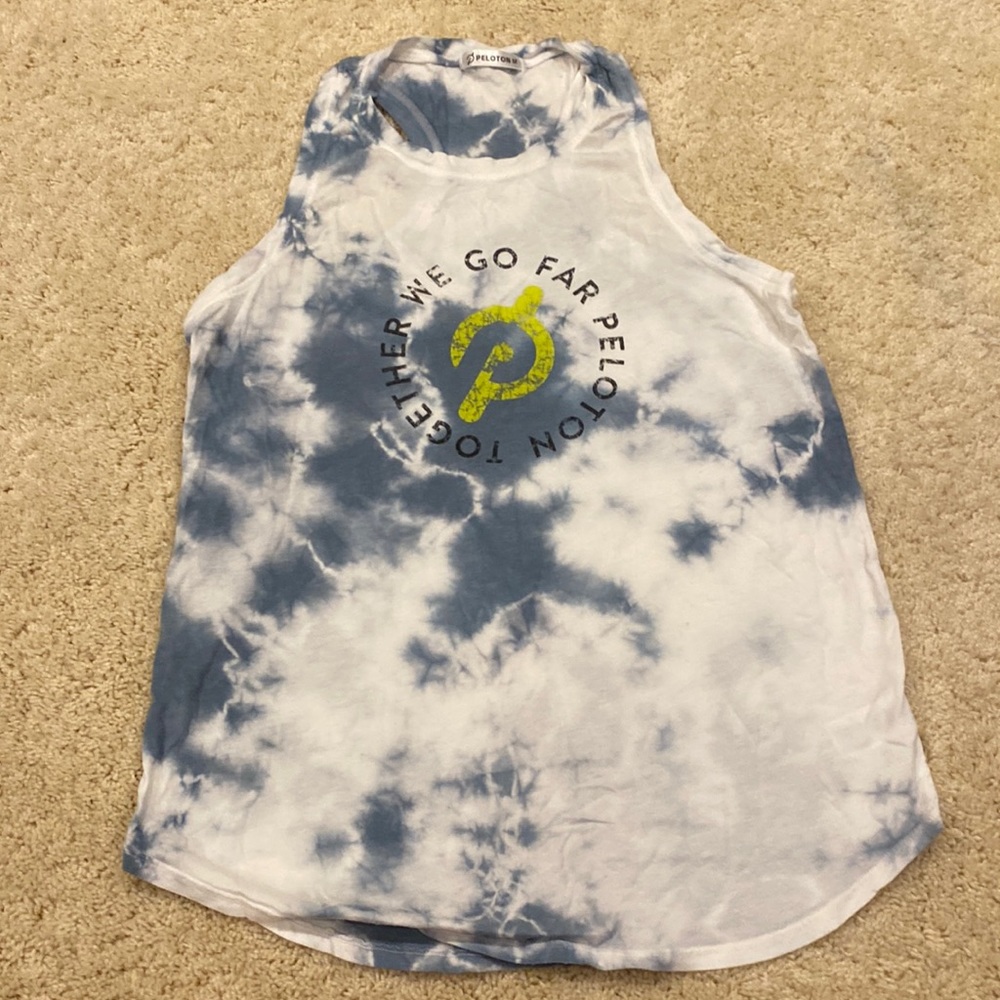 Peloton together we go far tie dye tank- M